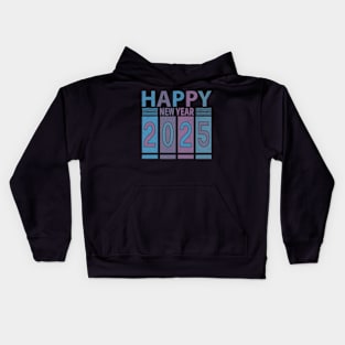 Happy New Year 2025 Muted Colors Design Kids Hoodie